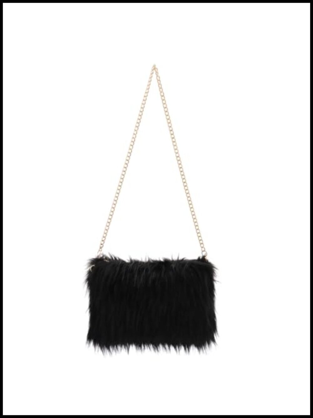 Faux Fur Evening Handbag Crossbody Shoulder Bag with Chain Strap